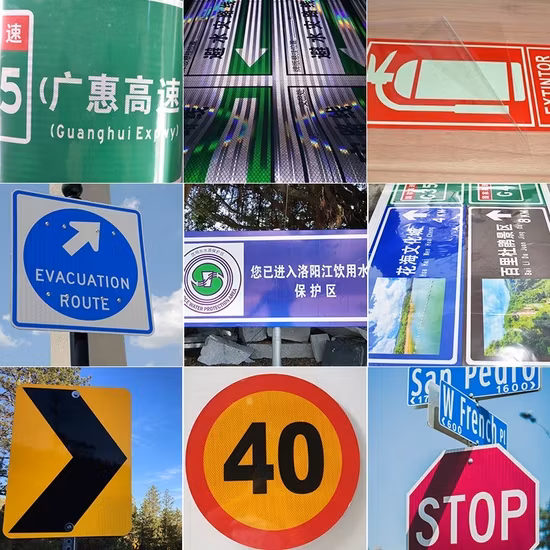 Bảng hướng dẫn giao thông tự dính có tấm bảo vệ quang học trong suốt