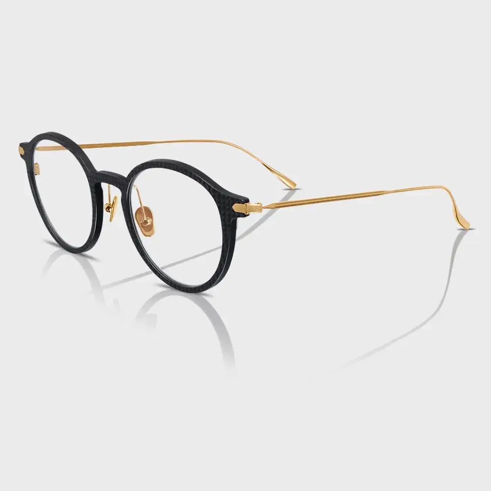 Kính mắt hình tròn unisex được thiết kế tùy chỉnh từ chất liệu carbon fiber vải titanium cao cấp của Yeetian