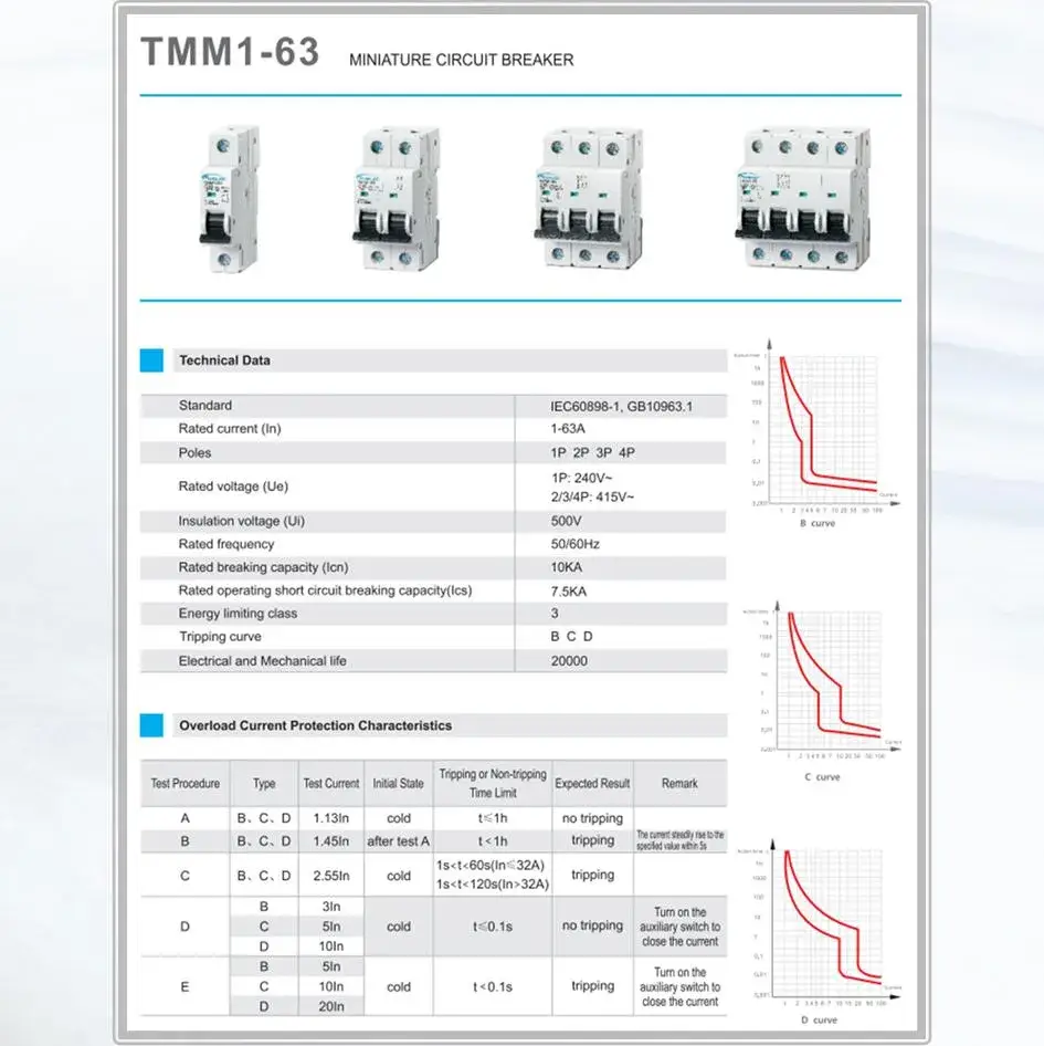 63a mcb bảo vệ quá tải cho hệ thống cảm biến lực - Sản phẩm Circuit Breaker timelec mcb 63a 3 cực hình ảnh 24-description