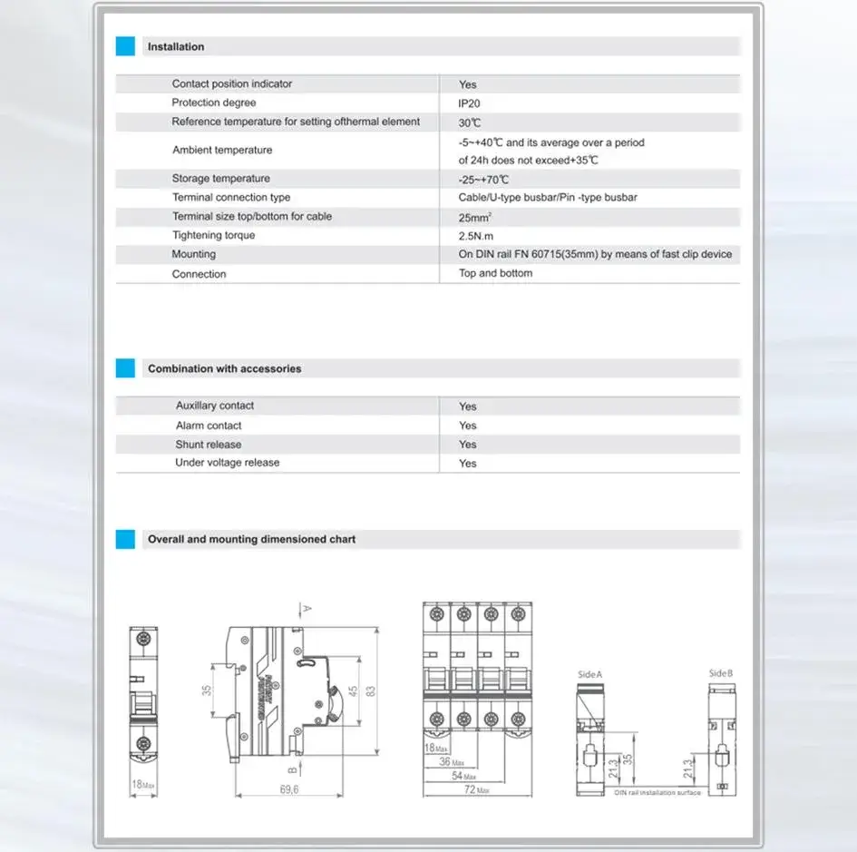 63a mcb bảo vệ quá tải cho hệ thống cảm biến lực - Sản phẩm Circuit Breaker timelec mcb 63a 3 cực hình ảnh 25-description