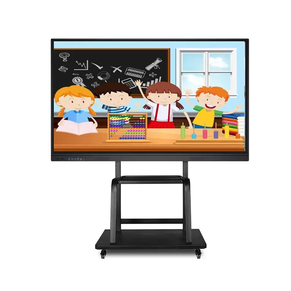 Bảng tương tác phẳng kỹ thuật số thông minh 65, 75, 86, 100 inch cho môi trường học tại Trung Quốc