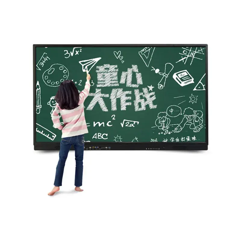 Bảng tương tác phẳng kỹ thuật số thông minh 65, 75, 86, 100 inch cho môi trường học tại Trung Quốc hình ảnh 13-description