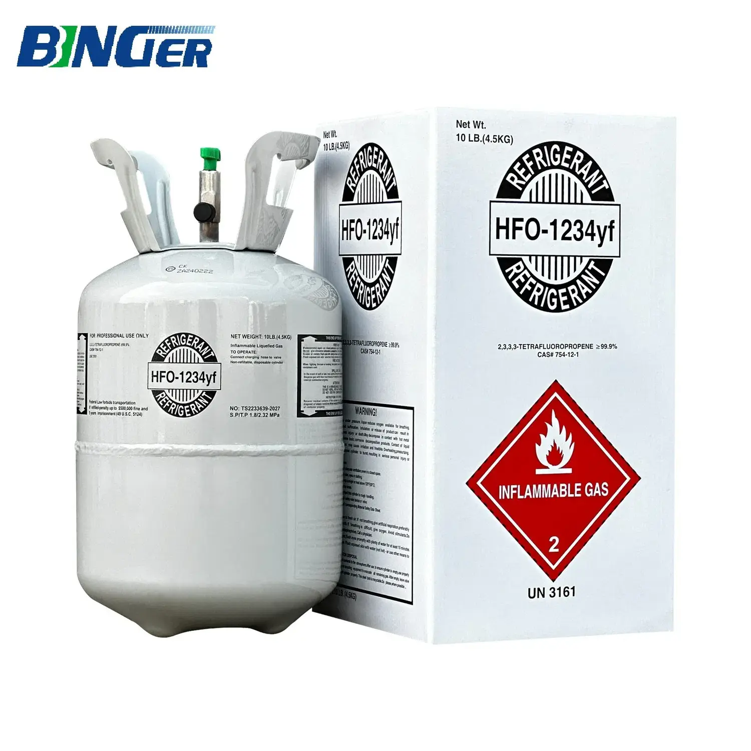 Bình khí lạnh chất lượng cao R1234yf R1234ze có chứng nhận CE/DOT
