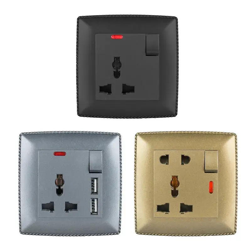Abuk Vật Liệu Nhựa Tiêu Chuẩn Chung - Sản Phẩm Công Tắc và Ổ Cắm Tường Hiện Đại 3pin