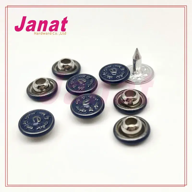 Đinh tán kim loại màu bạc Dtm, sản phẩm chất lượng cao dành cho quần jeans kiểm tra đầy đủ và có màu xanh phong cách