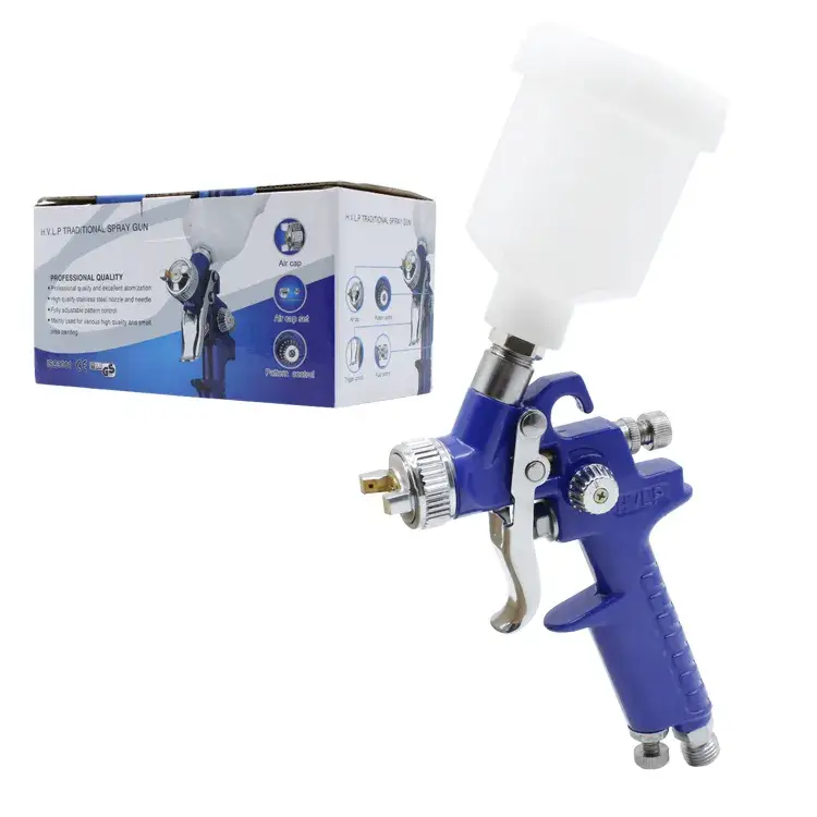 Súng phun sơn mini HVLP khí nén với 0.5mm, 0.8mm, 1.0mm và 125ml cốc sơn