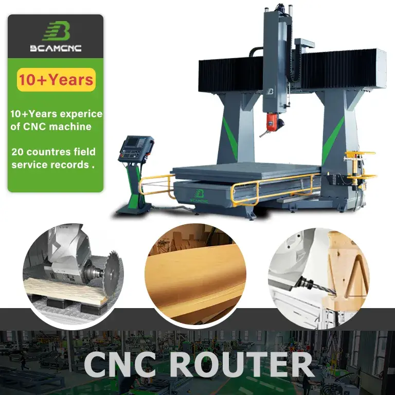 Máy phay CNC trục 5 cho gỗ và bọt - Bcm1325 3D với tính năng trục xoay