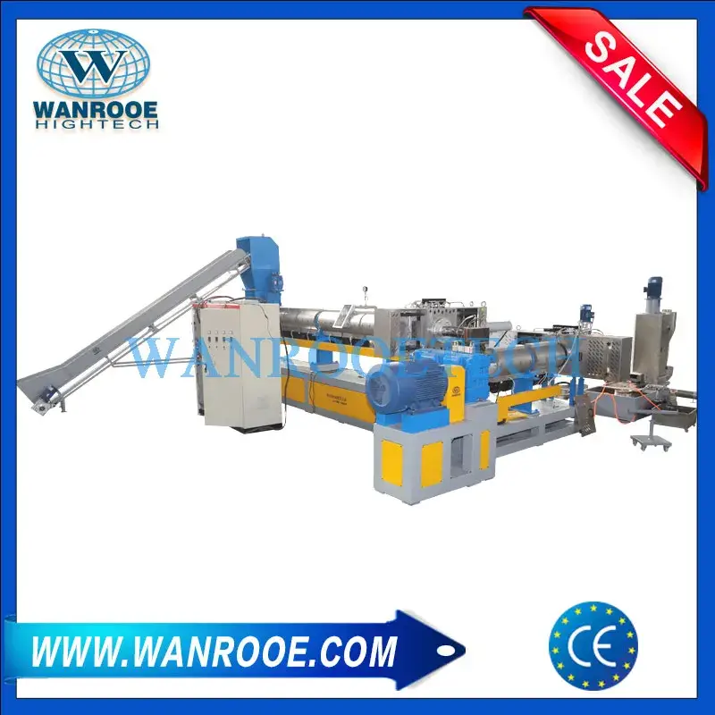 Máy tái chế nhựa PE PP tiên tiến với quy trình tạo hạt hai bước