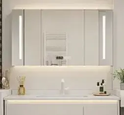 Gương phòng tắm đa chức năng với đèn LED nền sáng kiểu dáng độc đáo
