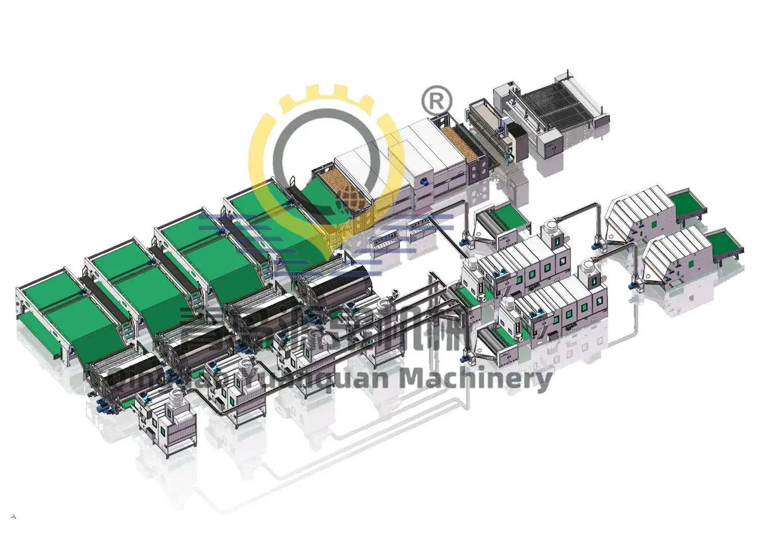Dây chuyền sản xuất đệm bông mềm với sự lựa chọn giữa chế độ sưởi điện hoặc sưởi gas tự nhiên