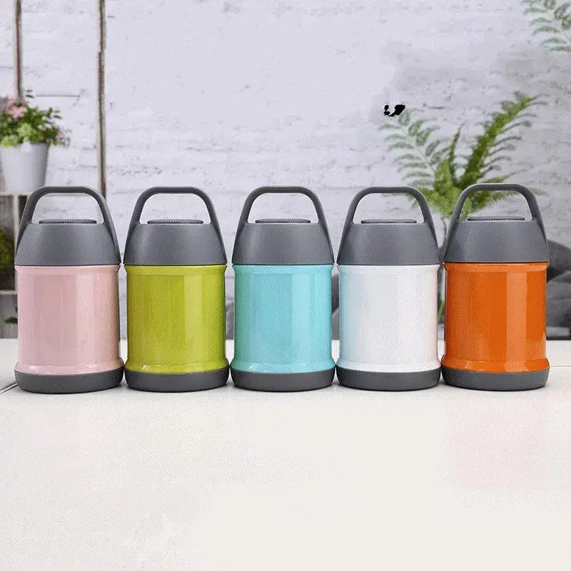 Bát ăn trưa đựng súp giữ nhiệt bằng thép không gỉ, tiện lợi với tay cầm và nắp đậy