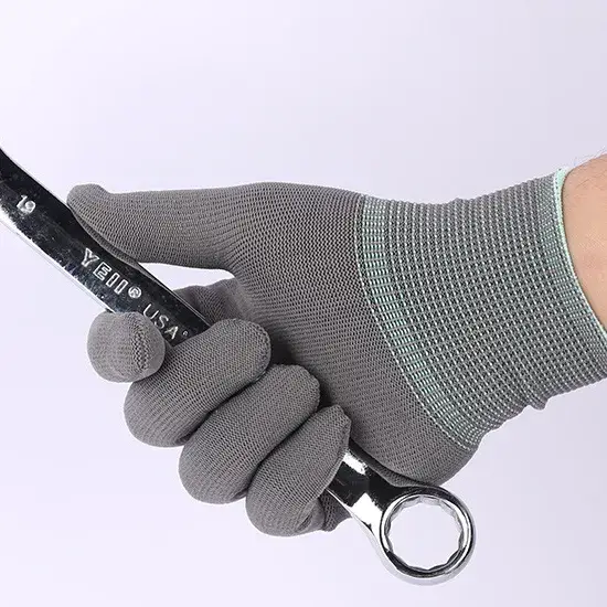 Tận Hưởng Ưu Đãi Mua Sắm Trực Tiếp Từ Nhà Sản Xuất Găng Tay Nylon Mỏng Xám Chống Mài Mòn