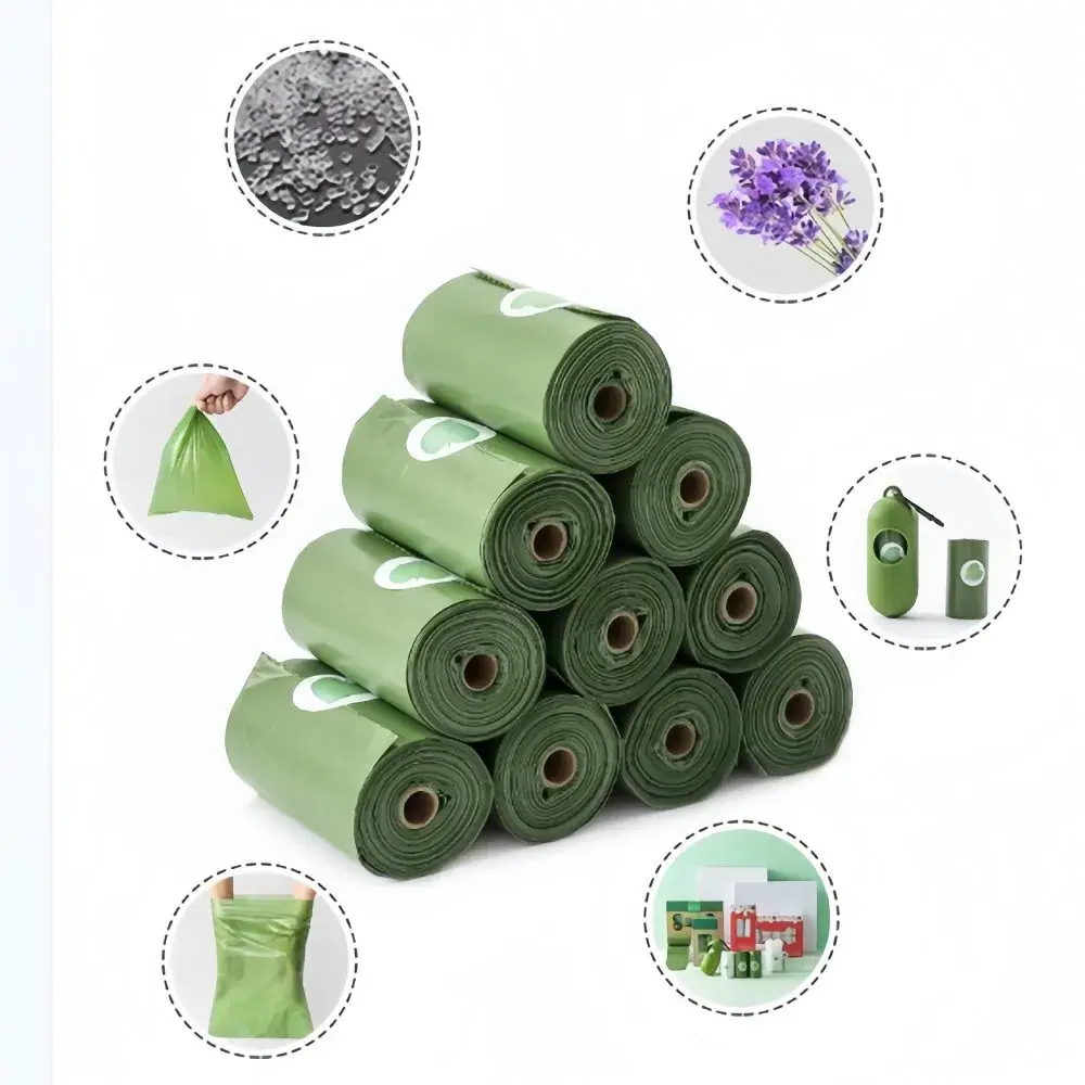 Túi tái chế đựng phân chó, chất liệu HDPE LDPE tùy chỉnh, cuộn thay thế, chống tràn