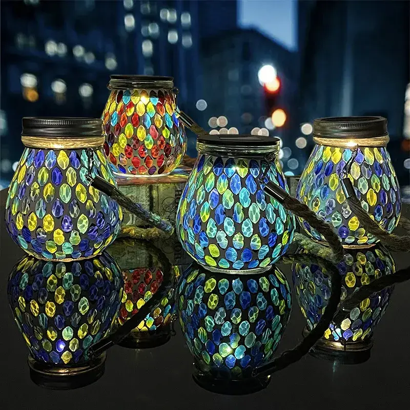 Đèn lồng gốm mosaic năng lượng mặt trời chất lượng cao dành cho không gian ngoại thất