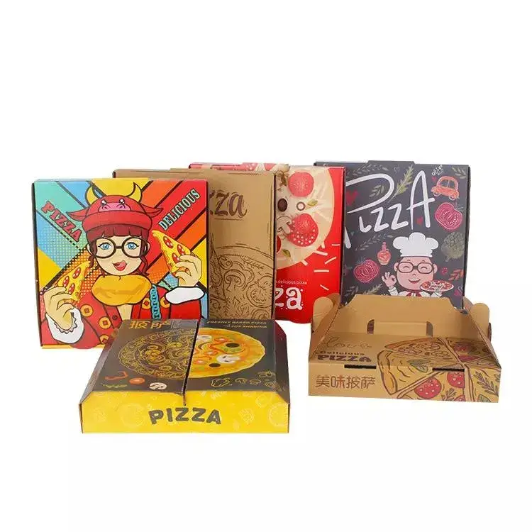 Hộp pizza in logo theo yêu cầu, thiết kế hình chữ nhật, an toàn với môi trường, hộp pizza đựng để mang về
