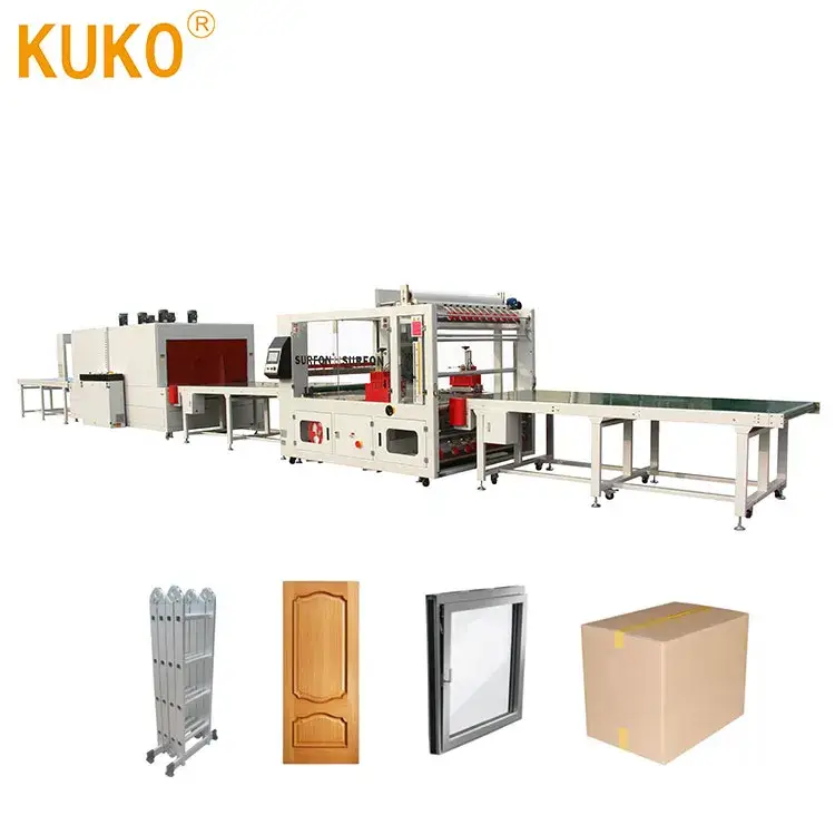Máy niêm phong hai mặt tự động hoàn chỉnh và máy co màng dành cho cửa
