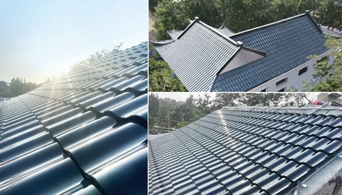 Ngói năng lượng mặt trời BIPV màu đen dạng mái cong - Lựa chọn công nghệ năng lượng xanh hiệu quả
