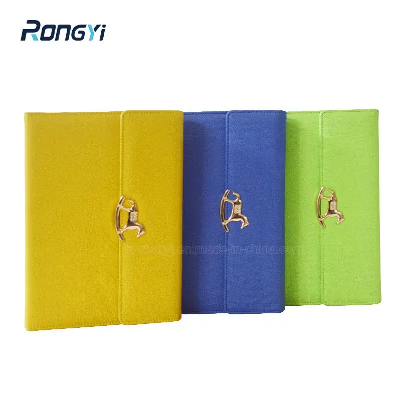 Sổ tay in bìa mút PU có khóa đóng nút