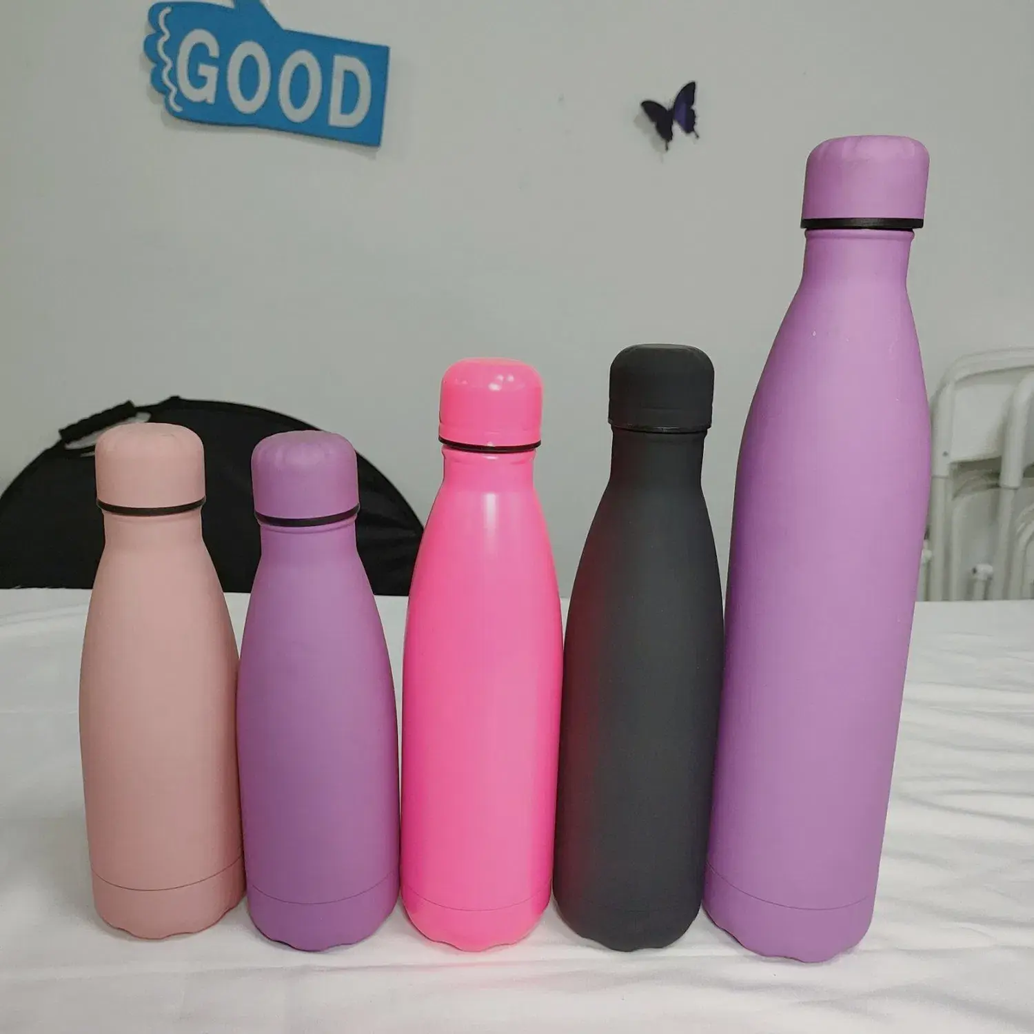 Bình giữ nhiệt hai lớp logo tùy chỉnh 500ml 750ml cách nhiệt, hình dạng cola thép không gỉ