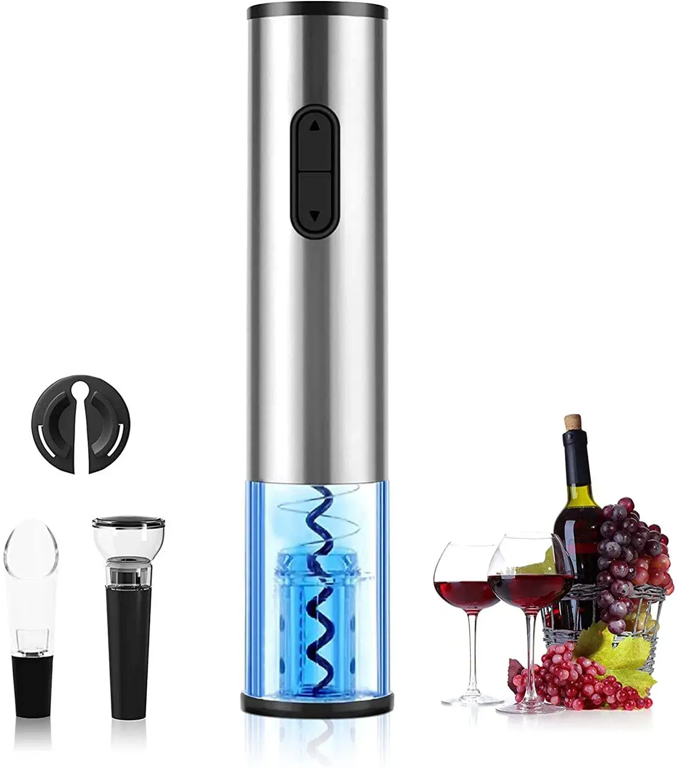 AI-MICH Electric Wine ouvre - Thiết bị Tự Động Mở Nắp chai rượu có Lưỡi cắt thép không gỉ và Sạc lại
