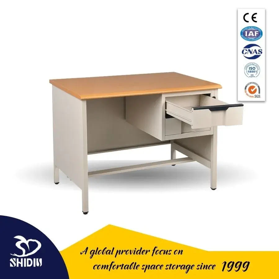 Bàn làm việc văn phòng chất liệu kim loại MDF, bàn máy tính văn phòng đa dụng