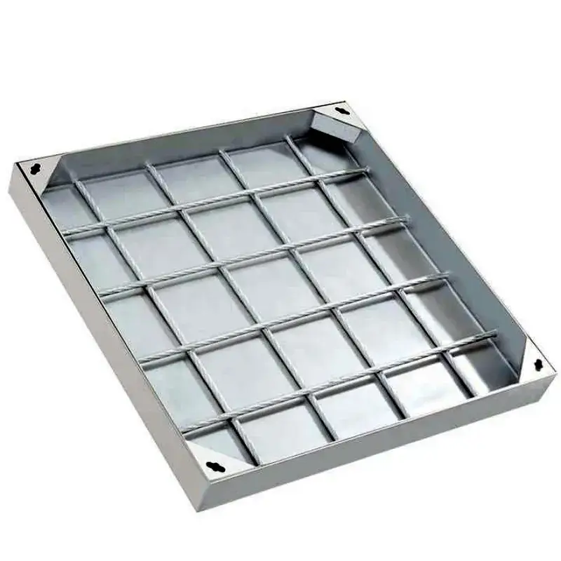 Nắp hố ga và khung thép không gỉ chịu lực, nắp bể phốt vuông có đế, nắp bể nước thải chất lượng cao