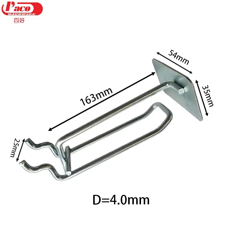 Cái móc máy quét, kích thước 4.0*163mm, phù hợp với lỗ chốt 1/4 inch, phù hợp với khoảng cách lỗ bảng chốt