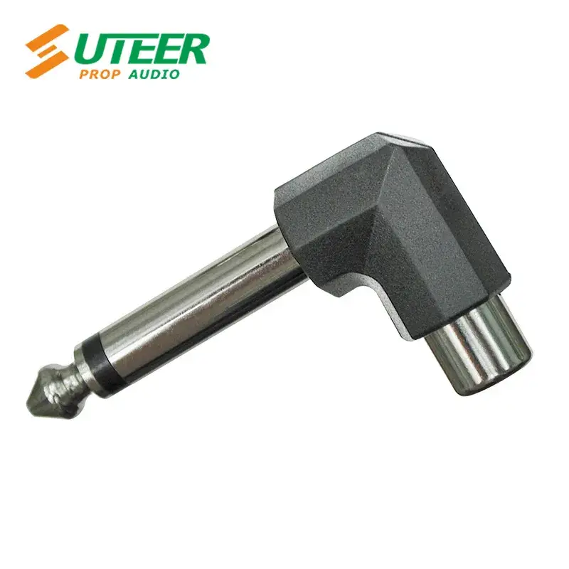 Adapter Đầu cắm Mono 6.35mm sang RCA Nữ Góc Phải - Bộ chuyển đổi 1/4 inch