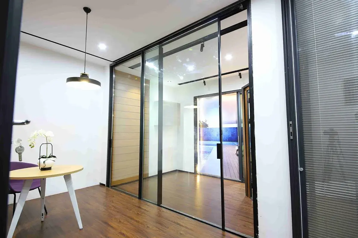 Cửa kính trượt nhôm thiết kế khung mỏng sang trọng