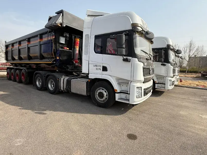 Rơ moóc tự đổ ba trục vận chuyển cát xi măng, than, bê tông và chất thải công nghiệp, xây dựng