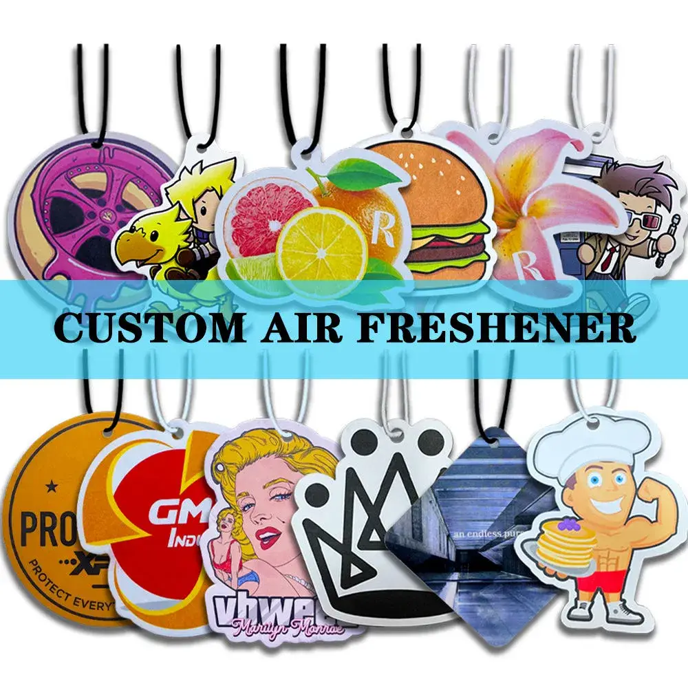 Khử mùi tùy chỉnh sublimation: Thẻ và giấy nước hoa treo xe, làm mới không khí hiệu quả