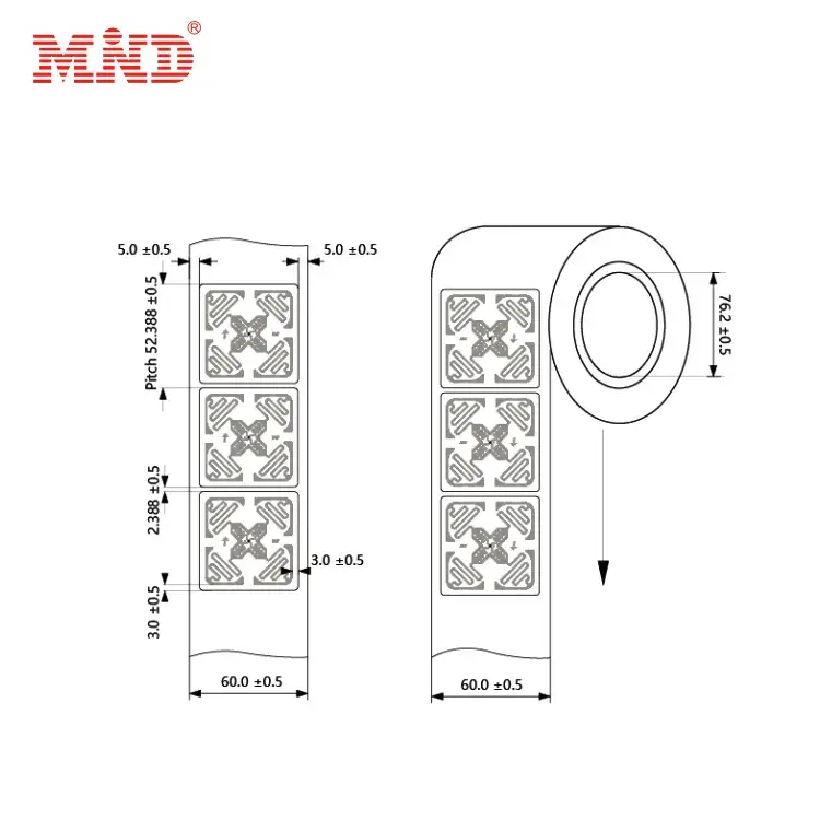 Nhãn RFID UHF EPC Gen2 ISO18000-6c M4qt: In được với Hiệu suất Ưu việt