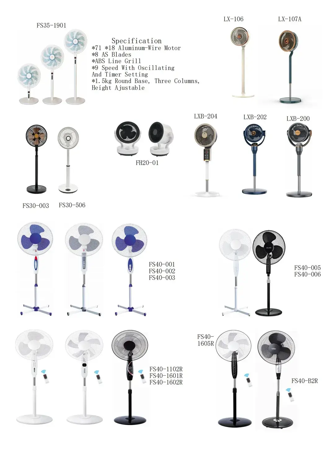 Quạt sàn di động cao cấp 7-inch với tính năng điều khiển từ xa hình ảnh 16-description
