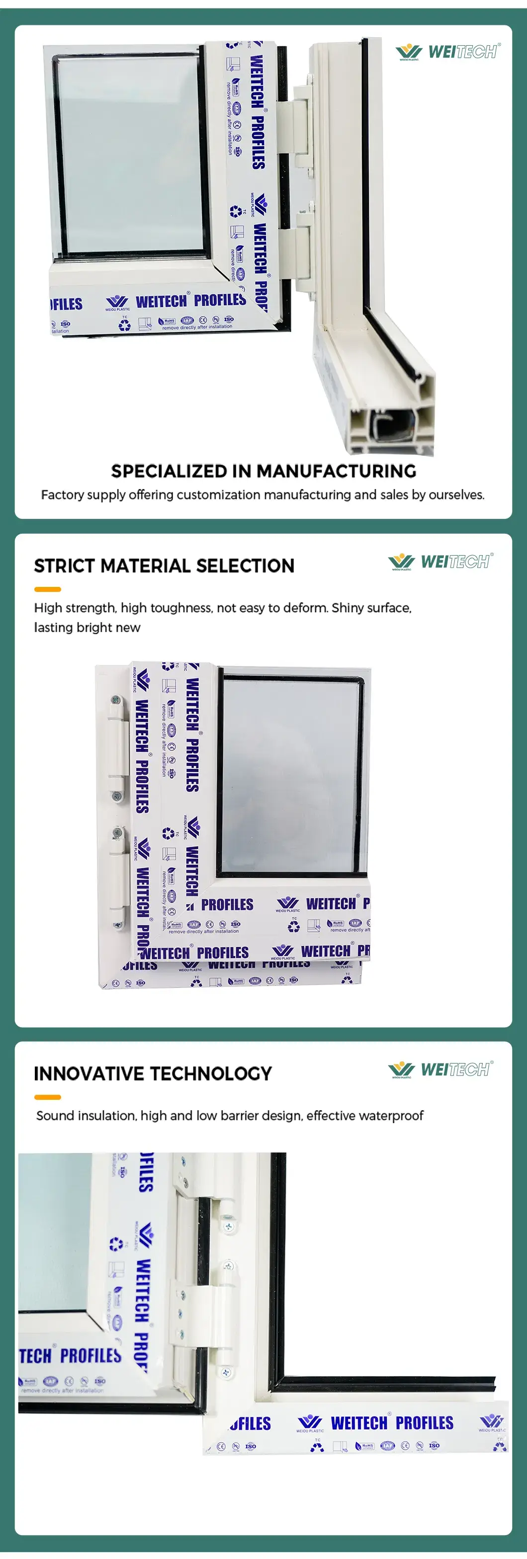 72mm UPVC Casement Series: Lựa chọn hàng đầu với Hồ sơ Foil Laminated từ Trung Quốc hình ảnh 13-description
