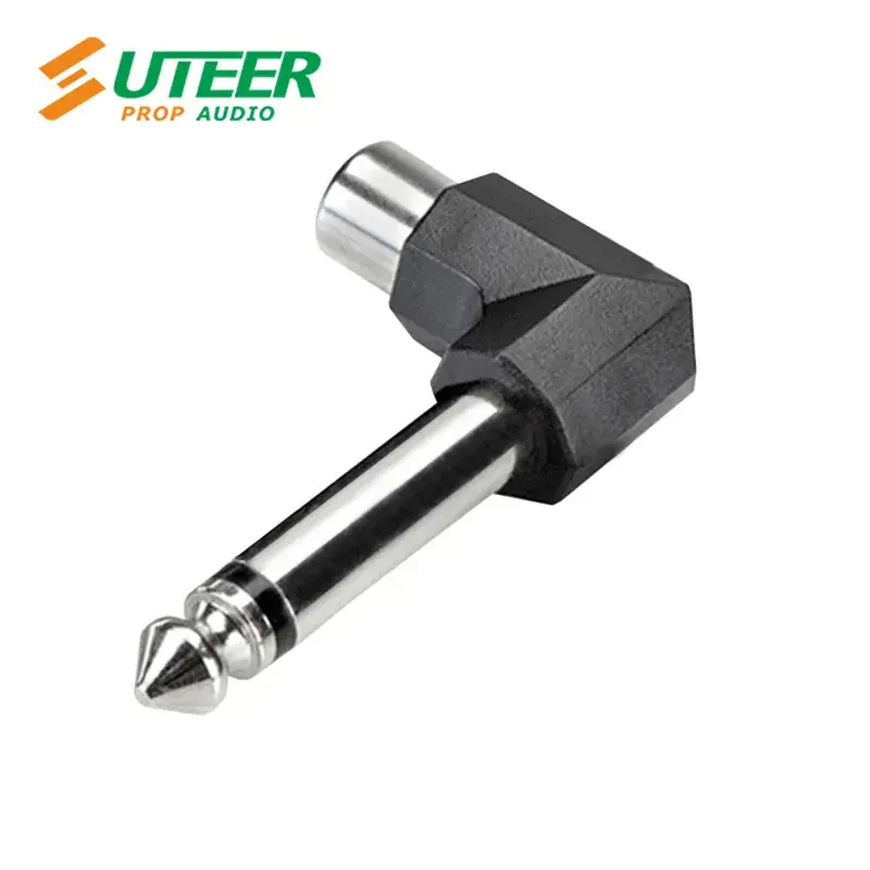 Adapter Đầu cắm Mono 6.35mm sang RCA Nữ Góc Phải - Bộ chuyển đổi 1/4 inch