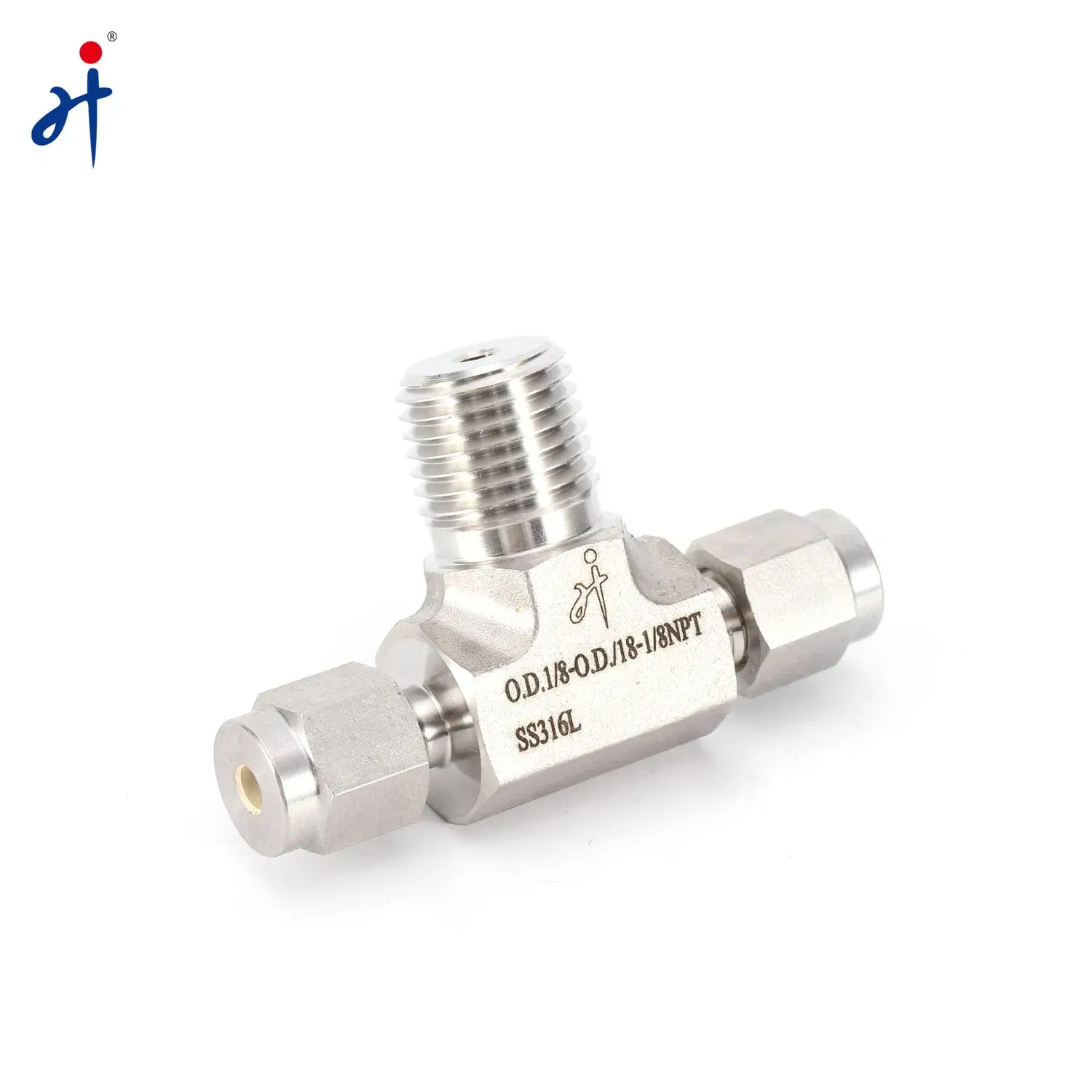 Đầu nối ren BSPT đực nhánh hình chữ T cho ống thép không gỉ kiểu đôi 1/4 - Phụ kiện nối chuyên dụng