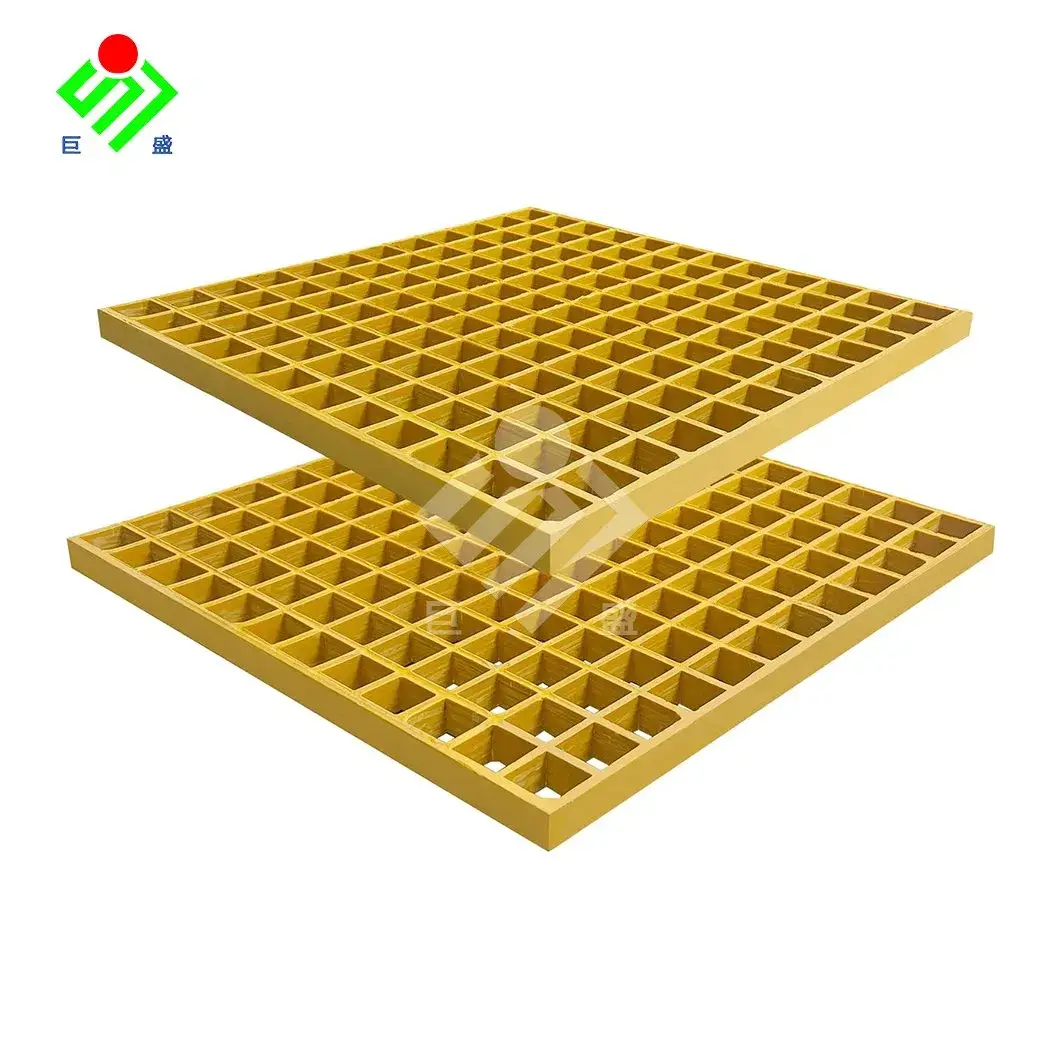 Nắp cống màu vàng 1000 mm X 2000 mm - Có sẵn các kích thước 3' X 10' / 4' X 8' / 4' X 12' - Tấm grating FRP 12mm cho ứng dụng bậc thang