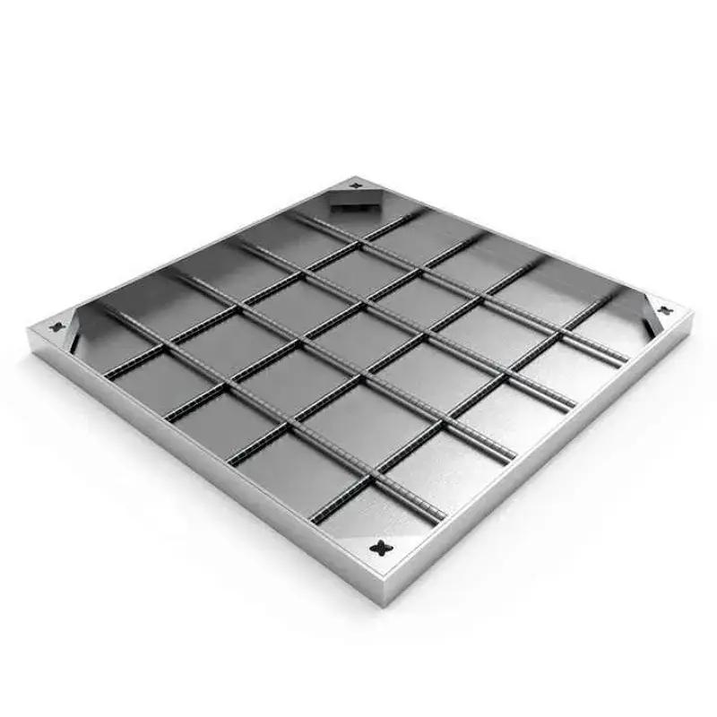 Nắp hố ga và khung thép không gỉ chịu lực, nắp bể phốt vuông có đế, nắp bể nước thải chất lượng cao