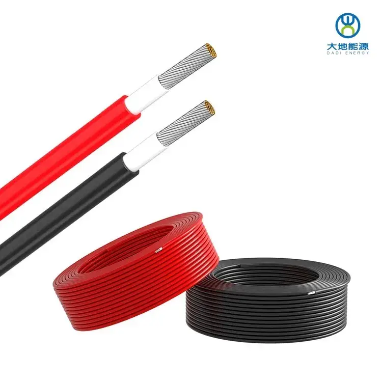 Dây điện đồng đơn lõi cách điện XLPE linh hoạt cho hệ thống điện mặt trời - Sản phẩm có đường kính 2.5mm, 6mm, 10mm2 và 16mm2