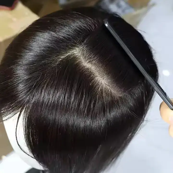 Phụ Nữ, Tự Nhiên Da Đầu Tóc Giả Brazil Tóc Người Nguyên Chất - 4 Kẹp, Lụa Da Tóc Tóp