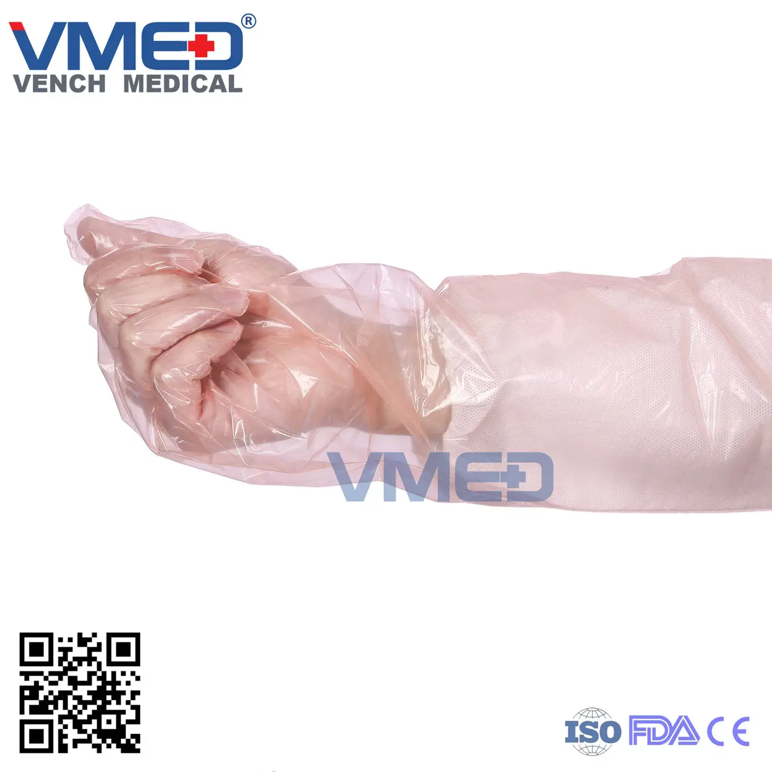 Găng tay dài thú y sử dụng một lần, vật liệu LDPE an toàn, bảo vệ phẫu thuật bằng nhựa