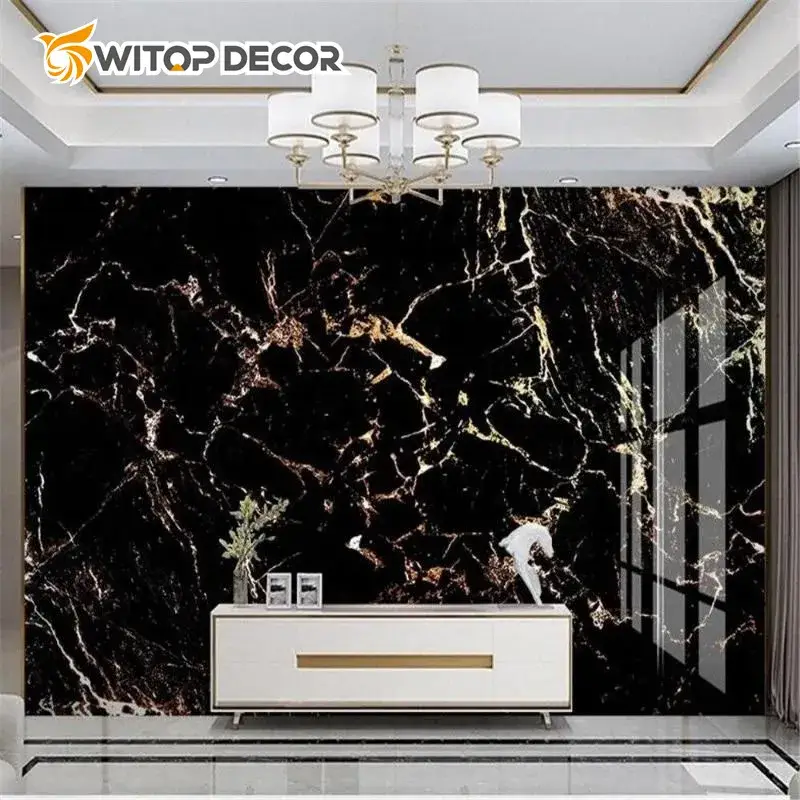 Tấm nhựa PVC hiệu ứng đá cẩm thạch bóng, sẵn sàng phục vụ theo kích thước yêu cầu