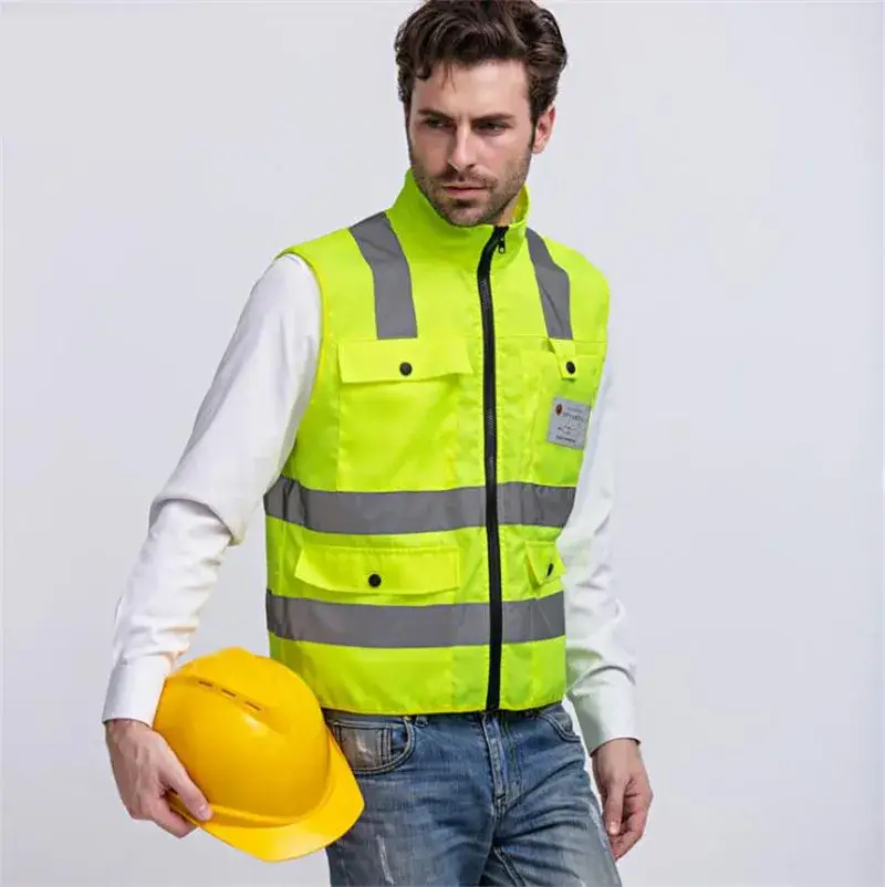 Áo phản quang có cổ đứng và zip - Bảo vệ an toàn khi di chuyển