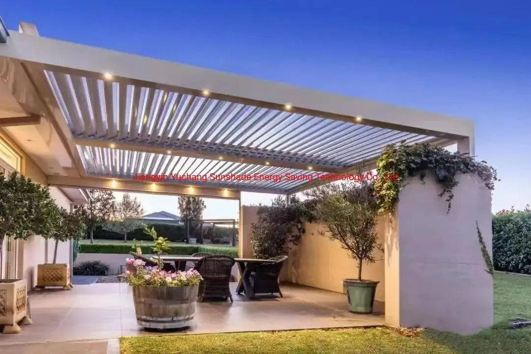 Pergola che nắng ban công Trung Quốc: Thiết kế độc đáo với đèn LED