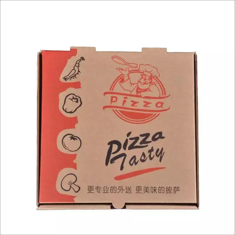Hộp pizza in logo theo yêu cầu, thiết kế hình chữ nhật, an toàn với môi trường, hộp pizza đựng để mang về