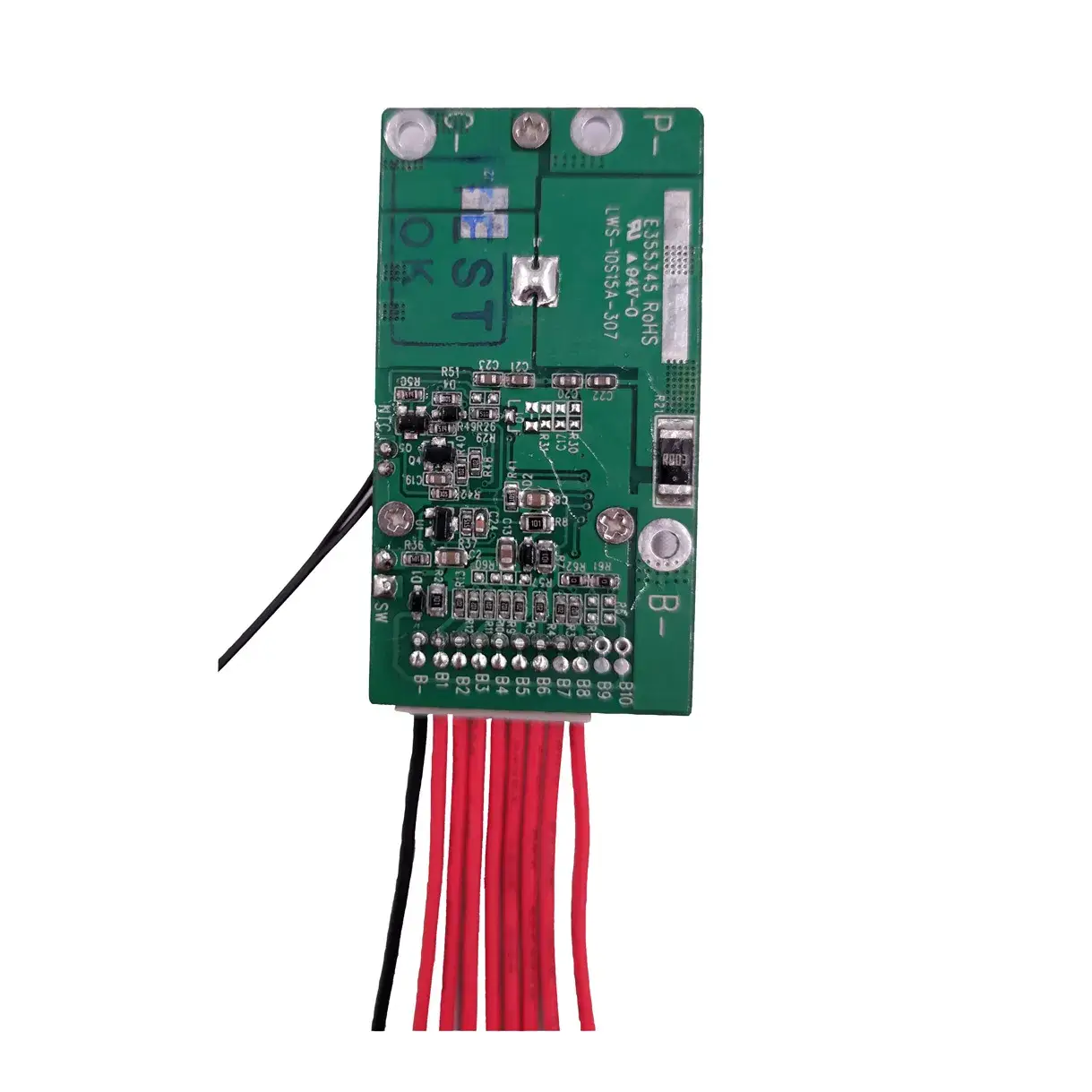 Linh kiện pin Lithium-ion 37V BMS với cấu trúc 10s 15A PCM và công tắc bật/tắt