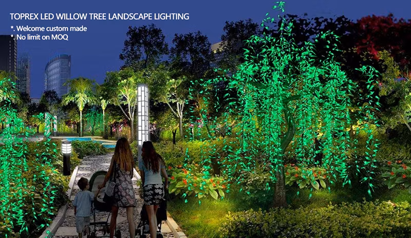 Cây liễu nhân tạo LED xanh với hiệu ứng lá rụng tự nhiên hình ảnh 7-description