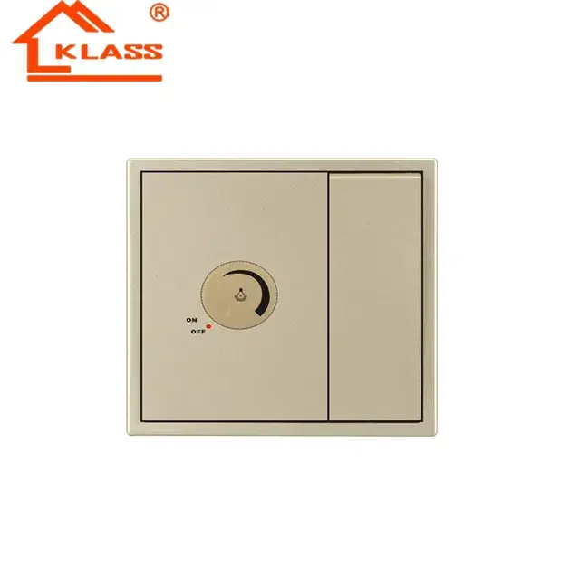 Ổ cắm tường UK 45A mạ vàng, thiết kế 1gang 1way kèm đèn