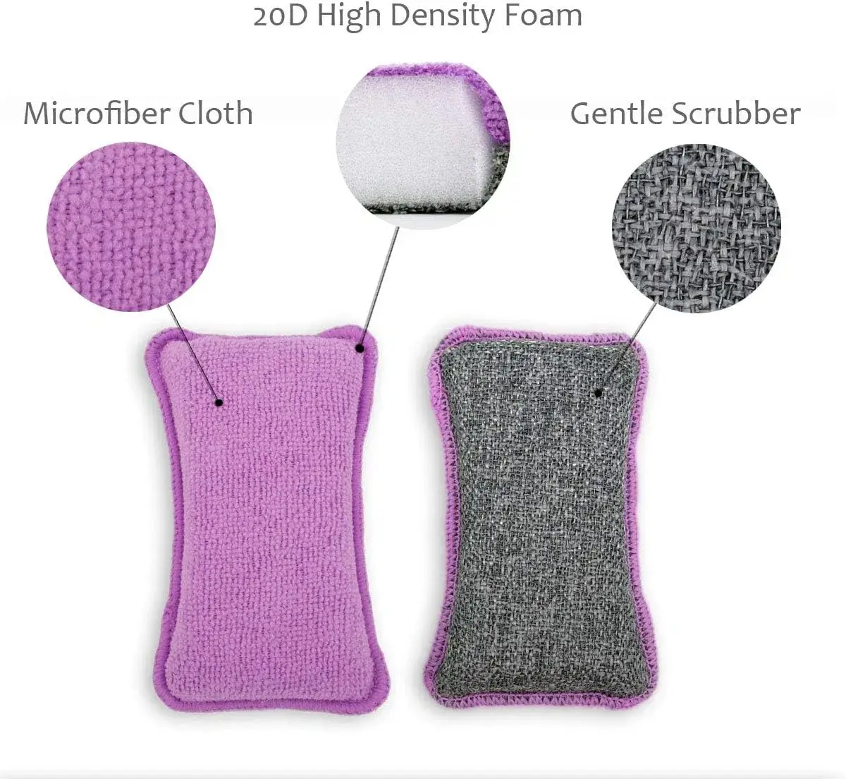 Bộ chà bằng microfiber an toàn cho bếp và phòng tắm, không gây trầy xước