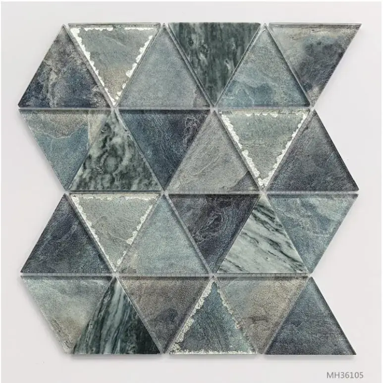 Gạch mosaic thủy tinh hình tam giác: Sự lựa chọn hoàn hảo cho bếp, phòng tắm và hồ bơi